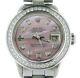 Rolex Datejust Ladies Stainless Steel Watch With Pink Mop Diamond Dial & Bezel