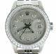 Rolex Datejust Ladies Stainless Steel Watch With Silver Diamond Dial &. 70ct Bezel