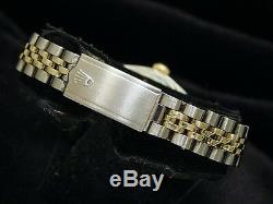 Rolex Datejust Ladies Two-Tone 14K Yellow Gold & Steel Watch Silver Diamond 6917