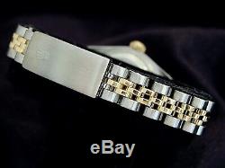 Rolex Datejust Lady 14K Yellow Gold & Steel Watch with Blue Diamond Dial 1ct Bezel