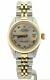Rolex Datejust Lady 2tone 14k Yellow Gold Steel Watch Slate Gray Roman Dial 6917