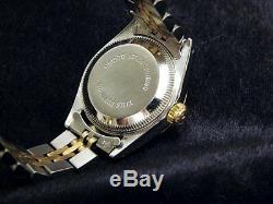 Rolex Datejust Lady 2Tone 18K Yellow Gold & Steel Watch Pyramid Roman Dial 69173