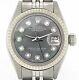 Rolex Datejust Lady Stainless Steel Watch 18k White Gold Black Mop Diamond 6917
