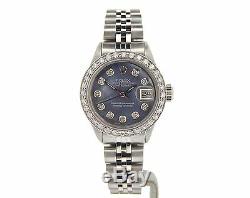 Rolex Datejust Lady Stainless Steel Watch Black Tahitian MOP Diamond Dial Bezel