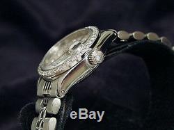 Rolex Datejust Lady Stainless Steel Watch Jubilee Band Silver Diamond Dial Bezel