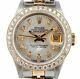 Rolex Datejust Lady Yellow Gold & Steel Watch Mop Diamond Dial 1ct Bezel 69173