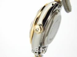 Rolex Datejust Lady Yellow Gold & Steel Watch MOP Diamond Dial 1ct Bezel 69173