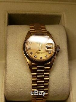 Rolex Datejust President 69178 18k Gold Ladies Vintage Circa 1991 26mm