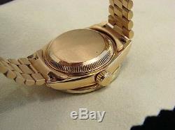 Rolex Datejust President Ladies Solid 18K Yellow Gold Watch Diamond Bezel 69178