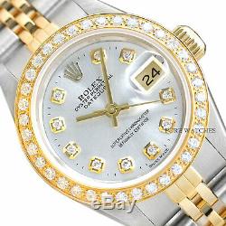Rolex Ladies 2 Tone Datejust 18k Yellow Gold & Stainless Steel Quickset Watch