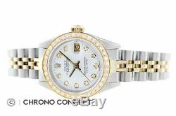 Rolex Ladies Datejust 18K Yellow Gold & Stainless Steel White Diamond Dial Watch