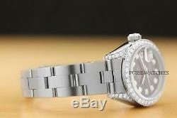 Rolex Ladies Datejust 18k White Gold Diamond Bezel & Diamond Lugs Watch