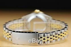Rolex Ladies Datejust Champagne Diamond Dial 18k Yellow Gold Steel Watch