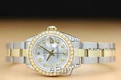 Rolex Ladies Datejust Diamond 2 Tone 18k Yellow Gold & Steel Watch + Rolex Band