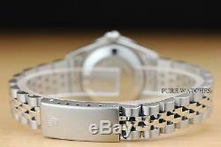 Rolex Ladies Datejust Ice Blue Sapphire Diamond 18k White Gold Steel Watch