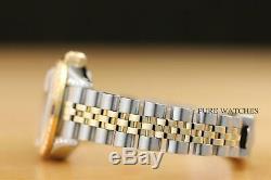 Rolex Ladies Datejust Pink Dial 18k Yellow Gold Ruby Diamond Bezel & Steel Watch