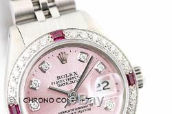 Rolex Ladies Datejust Pink Diamond Dial 18K White Gold & Stainless Steel Watch