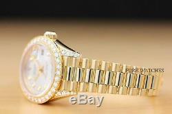 Rolex Ladies President 18k Yellow Gold 1.10 Ct Diamond Bezel Watch