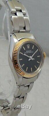 Rolex Oyster Perpetual 14k/ss Ladies 25mm Stainless Steel Watch Rivet Band 1969