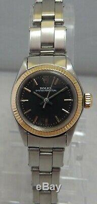 Rolex Oyster Perpetual 14k/ss Ladies 25mm Stainless Steel Watch Rivet Band 1969