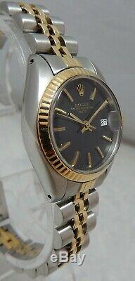 Rolex Oyster Perpetual Date Ladies 18k/ss Gold Watch Jubilee Band Mint Dial 1983