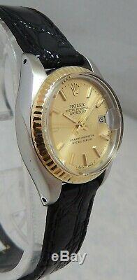 Rolex Oyster Perpetual Datejust 18k/ss Gold Ladies Watch With Orig Papers 1978