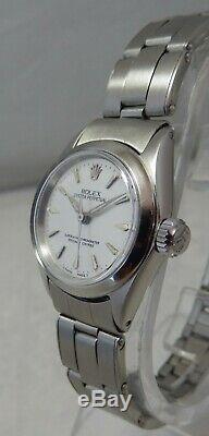 Rolex Oyster Perpetual Stainless Steel Ladies Watch Orig Band Silver Dial 1964