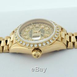 Rolex Watch Women's Datejust President 18K Yellow Gold Champagne Diamond Dial