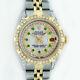 Rolex Watch Women's Datejust Steel 18k Yellow Gold Mop Diamond / Emerald Dial