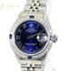 Rolex Womens Datejust Steel Blue Roman Dial Diamond Bezel 26mm Jubilee Band