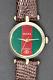 Running Vintage Gucci Quartz Sherry Line Stack Red Back Watch