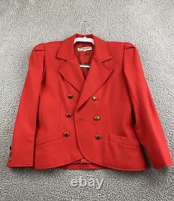 Saint Laurent Rive Gauche Vintage 60s Red Evening Blazer Jacket Runway Size 36
