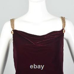 Small Anne Klein Late 1970s / Early 1980s Velvet Dress Burgundy Party Cocktail