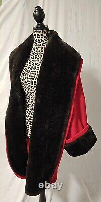 Spiegel Overcoat Women Size 12P Red Vintage Wool Faux Fur Classic