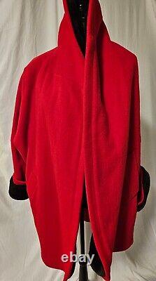 Spiegel Overcoat Women Size 12P Red Vintage Wool Faux Fur Classic