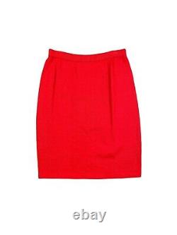 St. John Classic Womens Vintage Marie Gray Red Skirt Blazer Suit