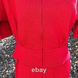 St. John Collection Skirt Suit Size 6 Womens Vintage Red Knit Jacket Size 4