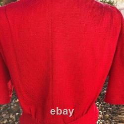 St. John Collection Skirt Suit Size 6 Womens Vintage Red Knit Jacket Size 4