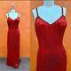 Stunning Vintage Red Sequin And Beaded Gown S/m