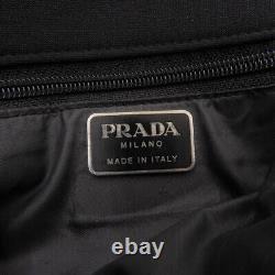 Super Used Prada 90 Vintage Red Plate Logo Crossbody Bonded Nylon Should