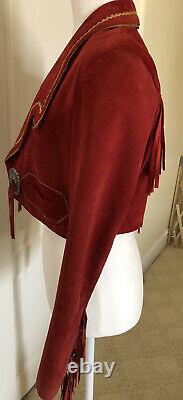 Superb Vintage Anna Sui Cropped Suede Leather Western Style Jacket