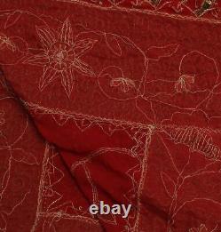 Sushila Vintage Red Heavy Dupatta Blend Georgette Hand Beaded Long Stole Scarves