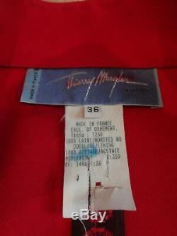 THIERRY MUGLER PARIS Vintage Red Suit Blazer Jacket Skirt One of a Kind