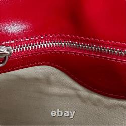 TOD'S VTG Authentic Y2K Red & Linen Shoulder Baguette Curved Leather Handbag