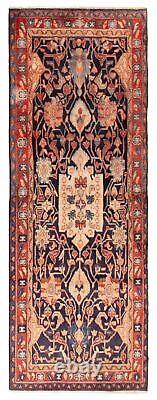 Traditional Vintage Hand-Knotted Carpet 3'7 x 9'10 Wool Area Rug