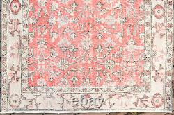 Turkish Rug 3.7'x6.3' Vintage Red Distressed Medallion Design Wool Rug 113x193cm