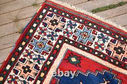 Turkish Rug 4x6 Rug Handwoven Kars Carpet 127x192cm Natural Wool Vintage Red Rug