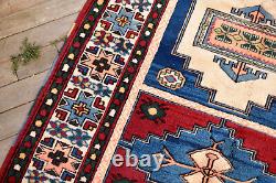 Turkish Rug 4x6 Rug Handwoven Kars Carpet 127x192cm Natural Wool Vintage Red Rug