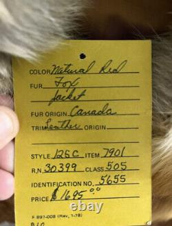 Ultra rare 1947 vintage Canadian Red fox womens fur coat Luxury MID Medium/small