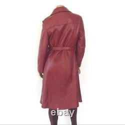 Unbranded Vintage Red Leather Coat (lined)
